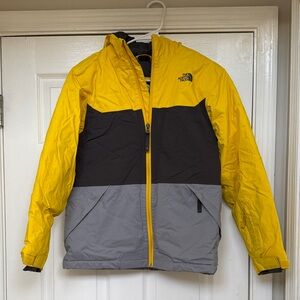 The North Face Insulated Yellow and Gray Jacket